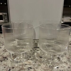 New Ribbed Glasses Set of 4